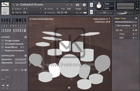 喷火架子鼓音源Spitfire HZ02 Hans Zimmer Los Angeles(kontakt | 25.72GB )